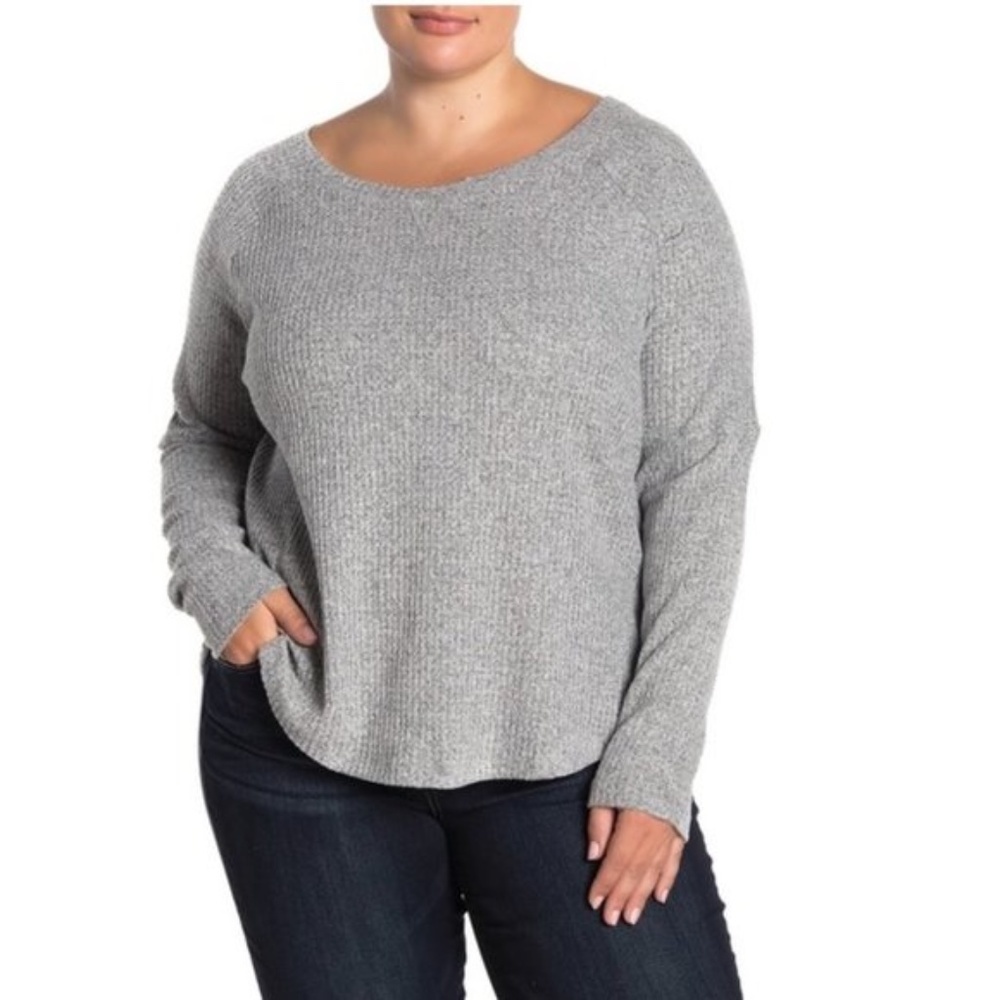Sweet Romeo Cozy Thermal Pullover Top (Plus Size)